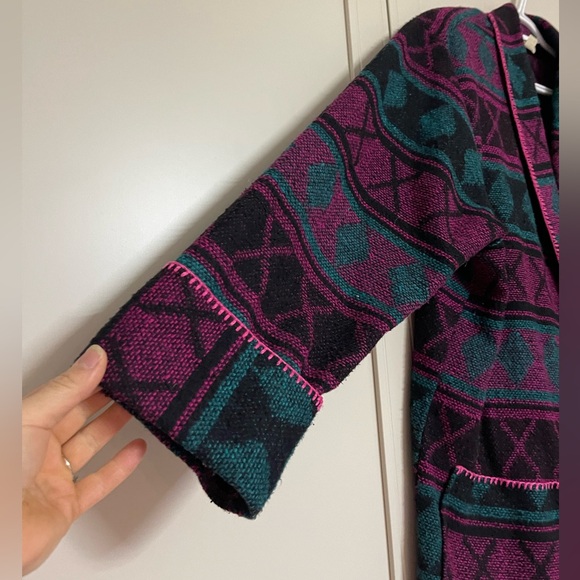 Vintage 1980’s Laura Michelle Bold Southwestern Geometric Knit Jacket - Picture 6 of 11